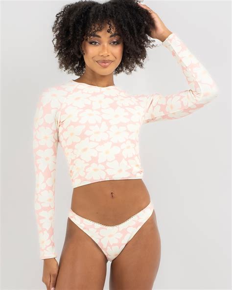 Shop Rhythm Mimi Floral High Cut Bikini Bottom In Rose Fast Shipping