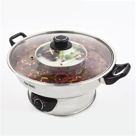 Aroma 5 Qt Stainless Steel Shabu Shabu Hot Pot With Lid Reviews Wayfair