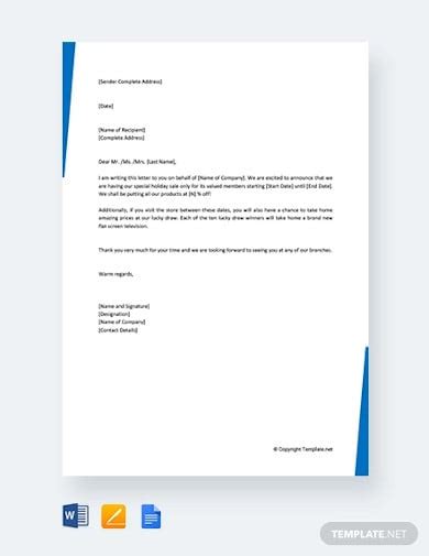 Sales Promotion Letter Format