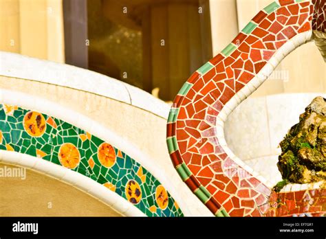 Mosaic Detail Tiles Gaudi Design Hi Res Stock Photography And Images