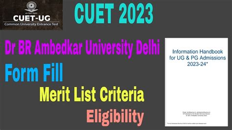 How To Fill Dr Br Ambedkar University Cuet Ug And Pg Form 2023 24