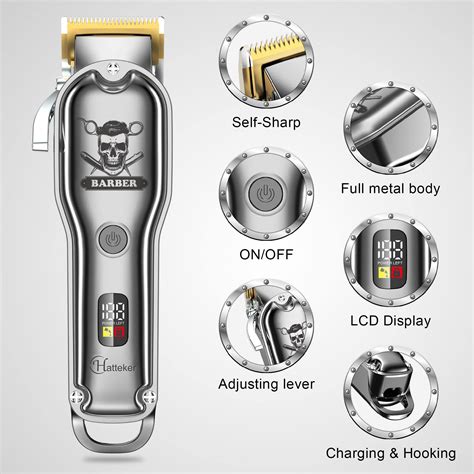 Hatteker Hair Clipper Mens Beard Trimmer Professional Cordless Recharg