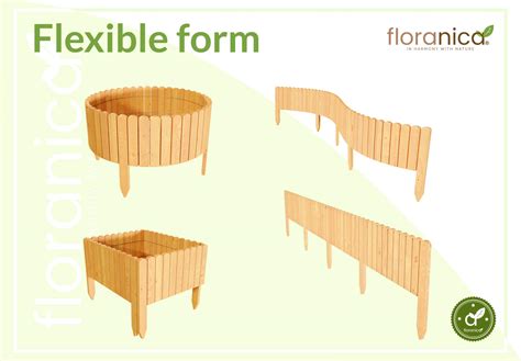 Floranica Rollborder Flexible Wooden Fence Cm Height Cm