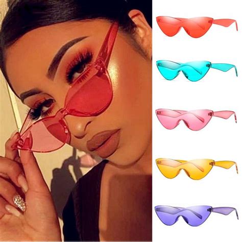 Buy 1 Pc Cute Retro Love Heart Rimless Sunglasses Women Luxury Brand