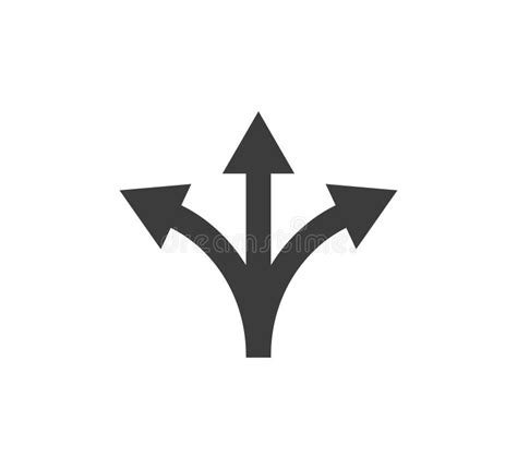 Arrow Three Way Direction Icon Vector Illustration Flat Design