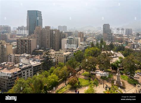 High Rise Buildings Of Santiago City Center Seen From Top Of Santa