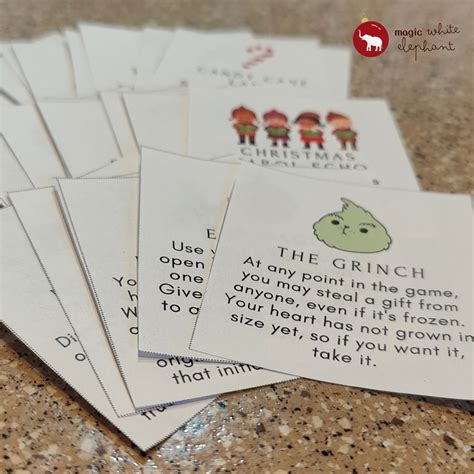 Magic White Elephant Game Christmas Party Game Downloadable Game Instructions & Printable ...