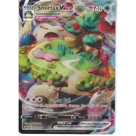 Pokemon Trading Card Game 142 202 Snorlax VMAX Rare Ultra Card