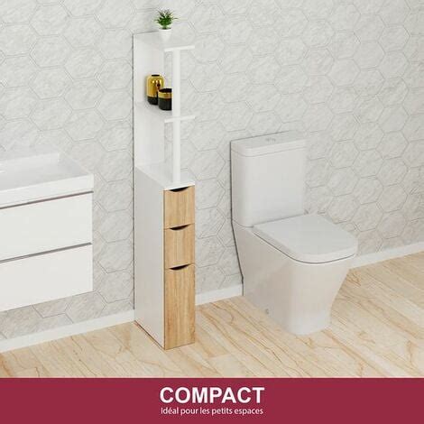 Casabel Meuble Wc Rangement Salle De Bain Gain De Place Meuble