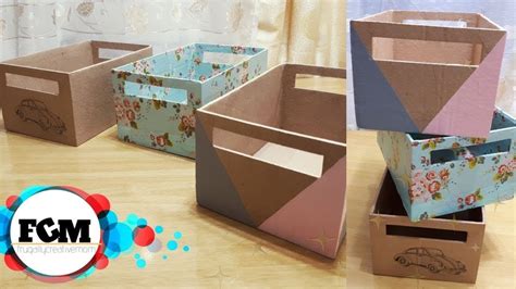 3 Easy And Simple Way To Decorate Storage Box L Diy Cardboard Storage Bins L Organizer Youtube