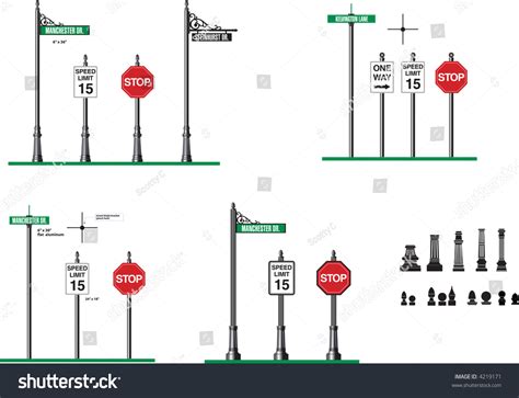 Vector Template For Decorative Street Signs - 4219171 : Shutterstock