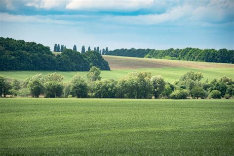 Beautiful Spring Field With The Blue Sky Stock Photo Image Of Country