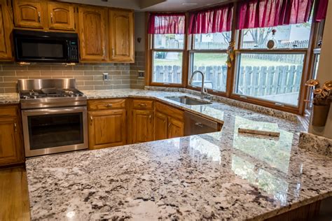 Alaska White Granite With Oak Cabinets Kitchen Traditional St Louis By