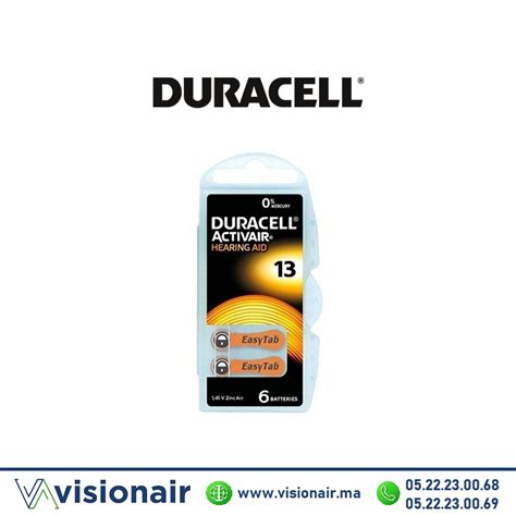 Pile Auditive Duracell Activair Visionair Maroc