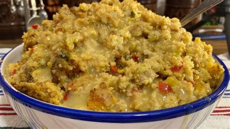 How To Make Cornbread Dressing With Sausage Youtube Cornbread