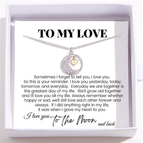 Anniversary Gift To Wife – I Love You To The Moon and Back Pendant ...