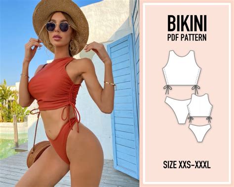 Bikini Pattern PDF Sewing Pattern Swimsuit One Piece Bikini Sewing