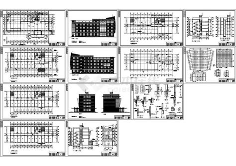 办公楼设计浙江义乌某办公楼建筑施工cad方案图纸办公建筑土木在线