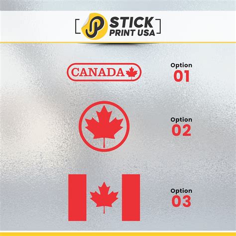 Canada Flag Canada Name Canada Maple Leaf Vinyl Sticker Decal For Car