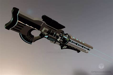 Railgun Futuristic Gun Free 3d Model - .Blend, .C4d, .Dae, .Fbx, .Max - Open3dModel