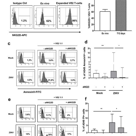 ZIKV sensitizes A549 cells to NKG2D mediated killing by Vδ2 T cells