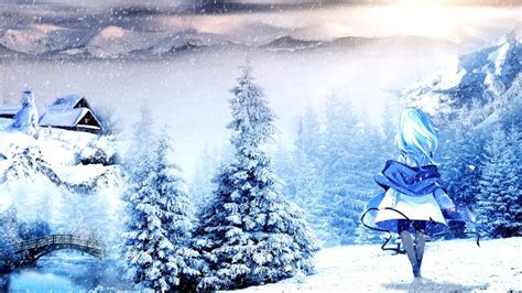 Anime Winter Wallpaper By Atndesign Anime Backgrounds Wallpapers