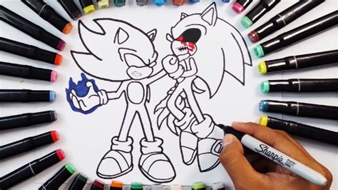 CÓMO DIBUJAR A DARK SUPER SONIC VS SONIC EXE YouTube