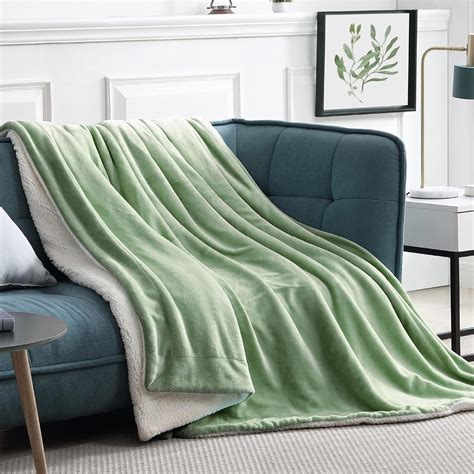 Amazon Walensee Sherpa Fleece Blanket Throw Size X Sage