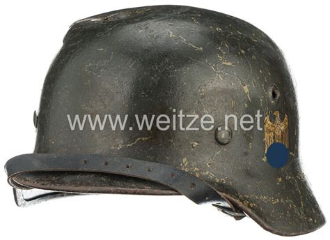 Wehrmacht Heer Stahlhelm M40 Mit 1 Emblem Battle Damaged Heer 1933