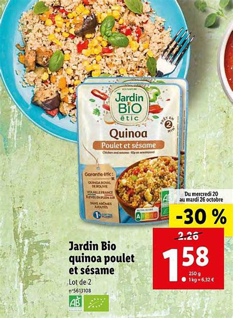 Promo Jardin Bio Quinoa Poulet Et Sésame chez Lidl iCatalogue fr