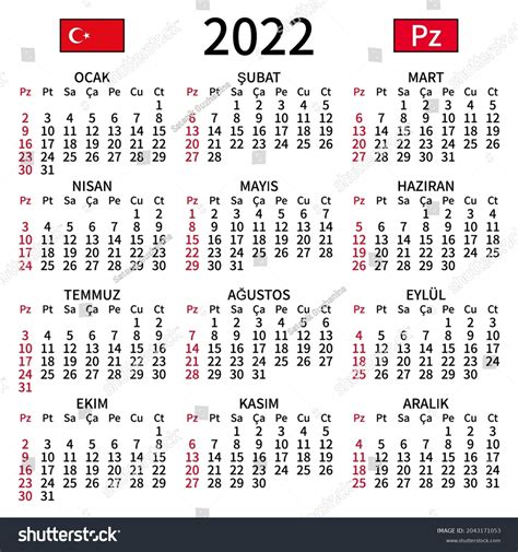 2022 Year Calendar Simple Clear Big 库存矢量图（免版税）2043171053 Shutterstock