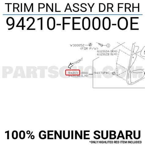trim pnl assy dr frh feoe subaru parts partsouq