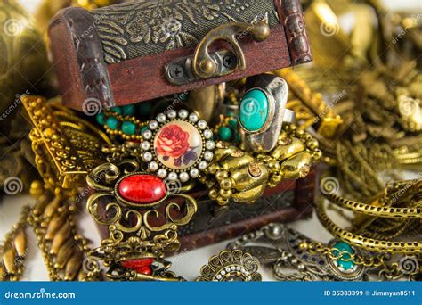 Treasure Chest Stock Image Image Of Blue Treasure Rings 35383399