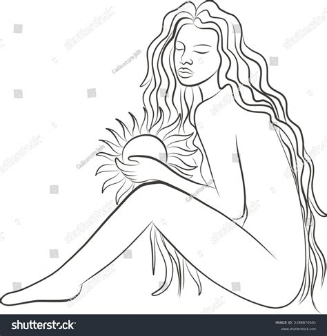 Nude Woman Line Art Vector Modelling Stock Vector Royalty Free Shutterstock