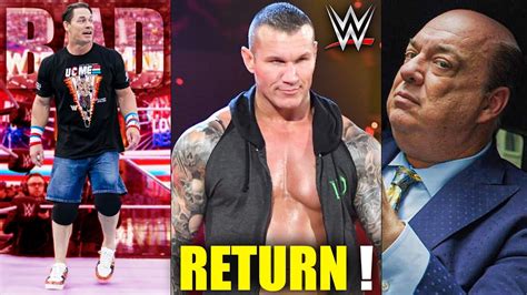 GOOD NEWS RANDY Orton RETURNING BACK SPOILER JOHN Cena BAD NEWS