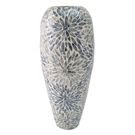 Providence Blue Capiz Mosaic Vase