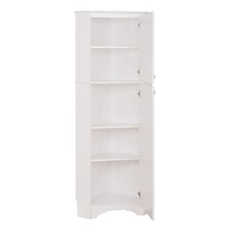 Prepac Elite Tall 2 Door Corner Storage Cabinet In White