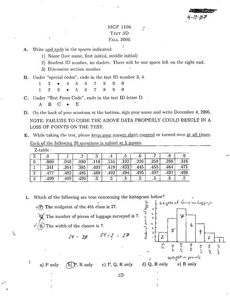 Solution Of Exam 3 Mathematics For Liberal Arts I Mgf 1106 Docsity