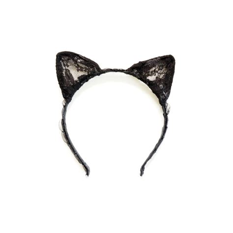 Black Floral Lace Cat Kitty Ears Costume Headband Hairband T Cospla