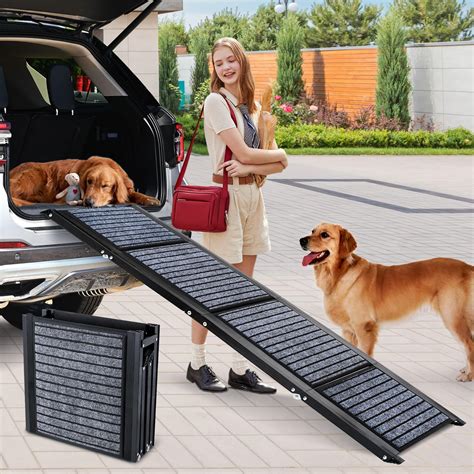 Rampe Pour Chien Extra Longue Cm Pliable Avec Surface De Tapis