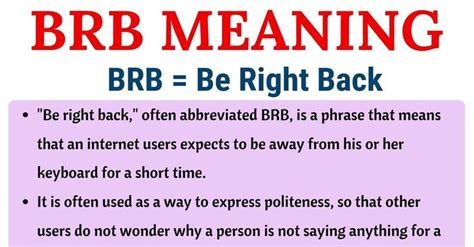 Brb Meaning What Does Brb Mean In Texting Useful Examples Meant To