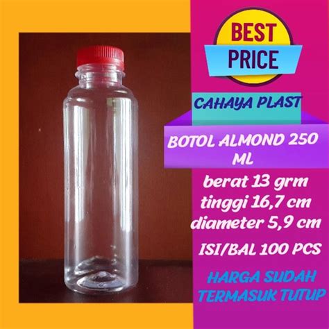 Jual Botol Almond 250Ml Botol Plastik 250Ml Almond KHUSUS JNE DAN