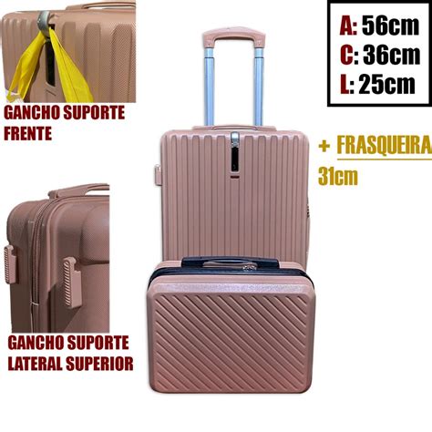 Kit Mala De Bordo 10kg - Kit Mala de bordo 10kg e frasqueira ABS conjunto mala de 10kilos com ...