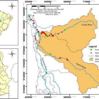 Location of the Urubu and Dueré River Basins (tributaries), in the ...