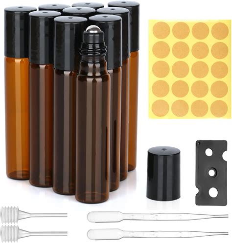 HugeStore 12 Stück 5ml Klein Leer Glasflaschen Ätherisches Öl Flaschen