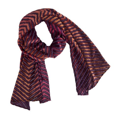 Chevron Burnout Scarf By Kevin O Brien Silk Velvet Scarf Artful