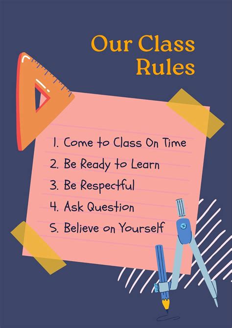 School Rules Poster Templates