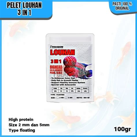 louhan lohan fish feed pellets  floating gr mm mm shopee