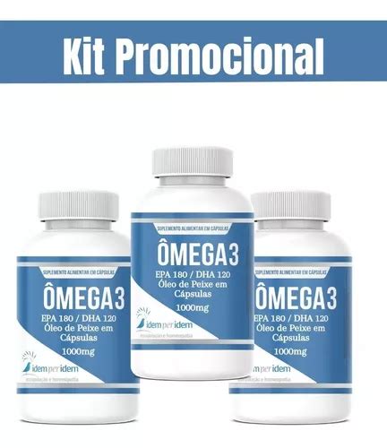 Kit Ômega 3 Epa Dha 1000mg Pote 120 Cápsulas 3 Potes Parcelamento