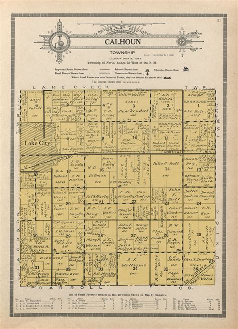 1911 Plat Map Calhoun County Iowa An IAGenWeb Project